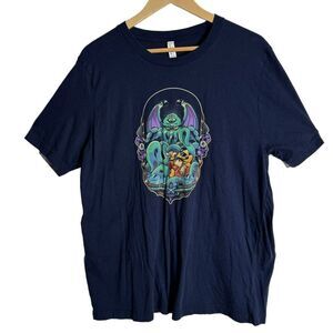Bella + Canvas Men's XL Graphic T-Shirt Navy 100% Cotton Relaxed Geek Cosmic